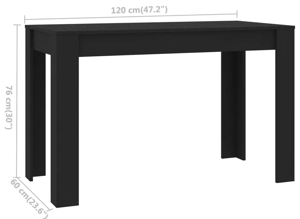 Tavolo da Pranzo Nero 120x60x76 cm in Legno Multistrato