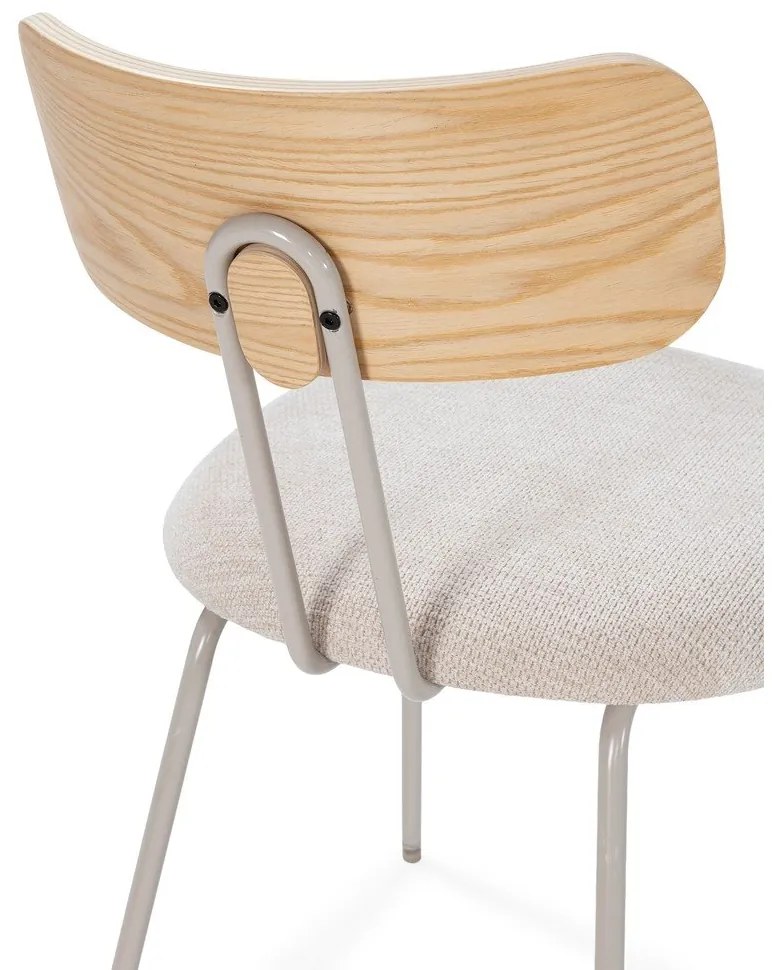 Sedia da pranzo beige/di colore naturale in imbottito Olimpia – MOME