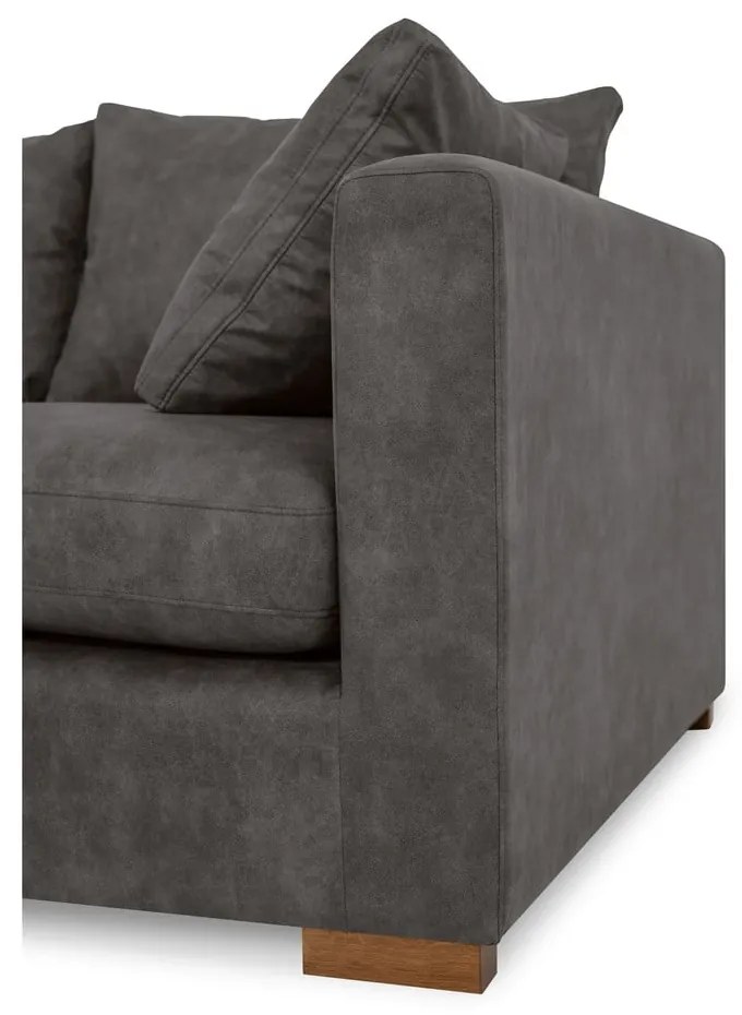 Divano angolare antracite in similpelle (angolo sinistro) Hamburg - Scandic