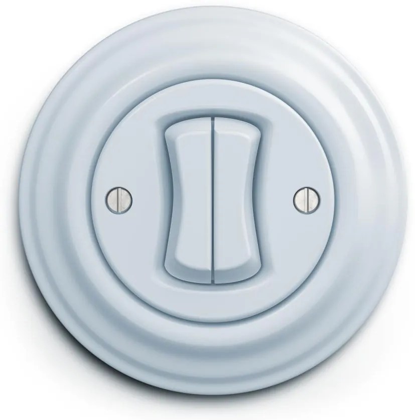 Kliklap - Interruttore doppio per scale in stile retrò con cornice n. 6+6, blu