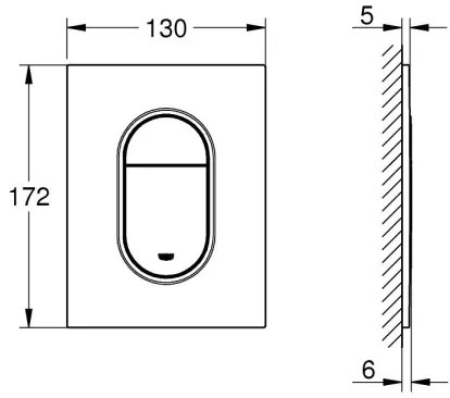 GROHE 37624GN0 - Placca di comando ARENA COSMOPOLITAN S 130 × 172 mm oro