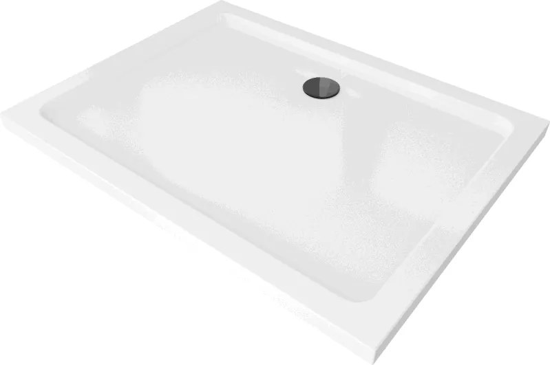 Mexen Flat piatto doccia rettangolare slim 110 x 70 cm, bianco, sifone nero - 40107011B