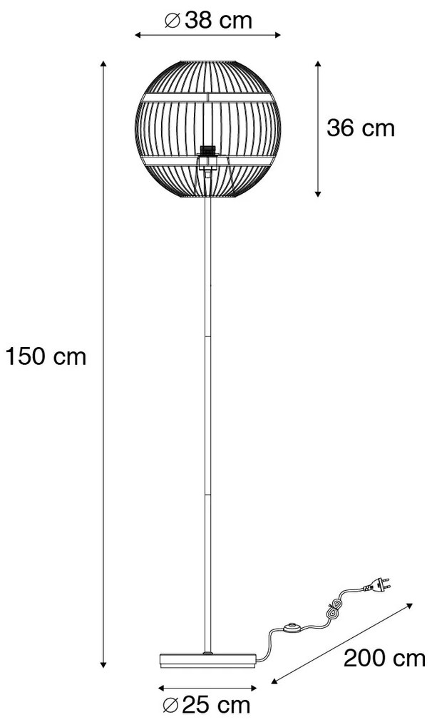 Lampada da terra moderna nera - Sphaera