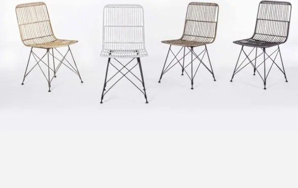 Sedia moderna in legno intrecciato con gambe in acciaio Bizzotto Lucila