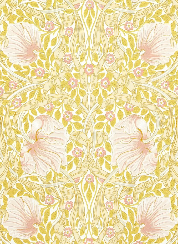 Morris & Co Carta da parati Simply Pimpernel - Sunflower/ Pink