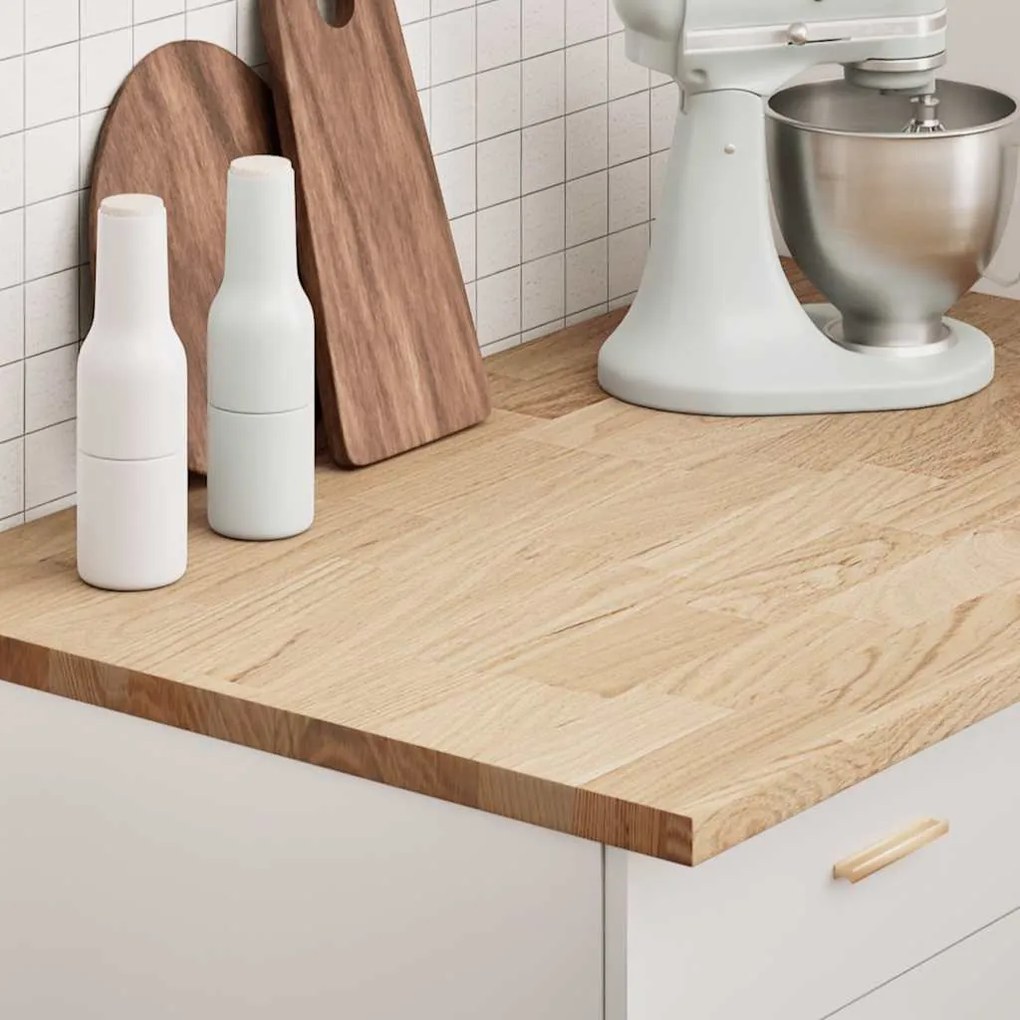 Piano Di Lavoro Cucina 100x63,5x2,7 Cm Legno Massello Rovere /