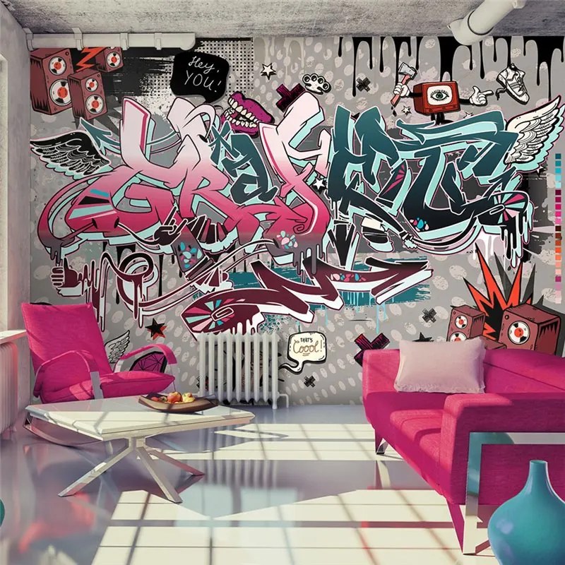 Fotomurale  Graffiti: hey You!  Colore colorful, Dimensioni e Misure 100x70