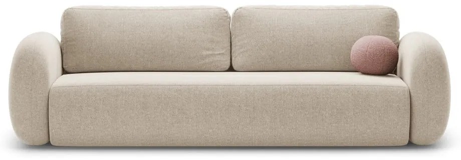 Divano beige allungabile/con contenitore con rivestimento in ciniglia 262 cm Tonale – Cosmopolitan Design