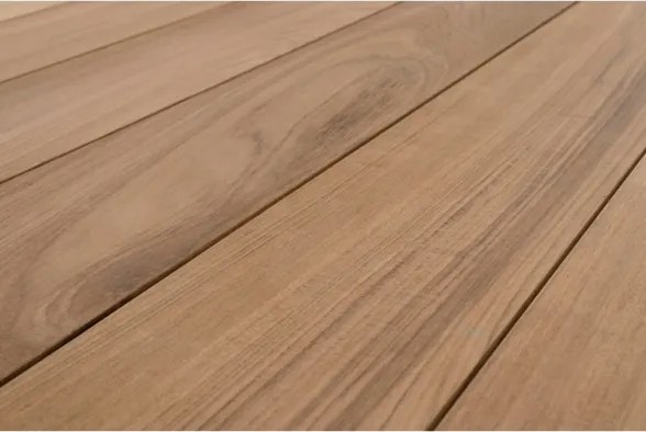 Tavolo Da Esterno In Alluminio Piano In Teak Allungabile 110x253/384 Cm Cameron Bianco Bizzotto