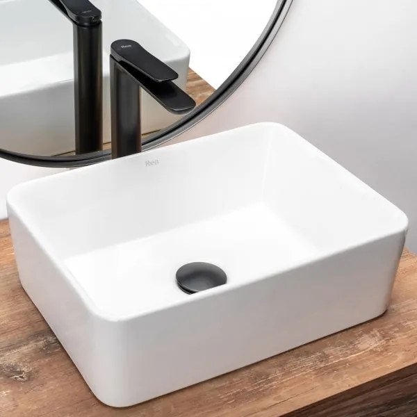 REA-U0952 - Lavabo da appoggio ANITA MINI 31x41 cm ceramica/bianco lucido