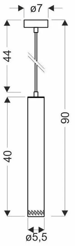 Lampada a sospensione nera con paralume in legno ø 7 cm Tubo - Candellux Lighting