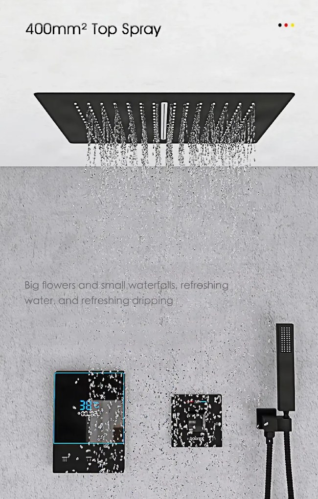 Sistema doccia a incasso ELITE EDITION BCS1721 termostatico, multigetto e a cascata in più finiture — Bianco — A parete