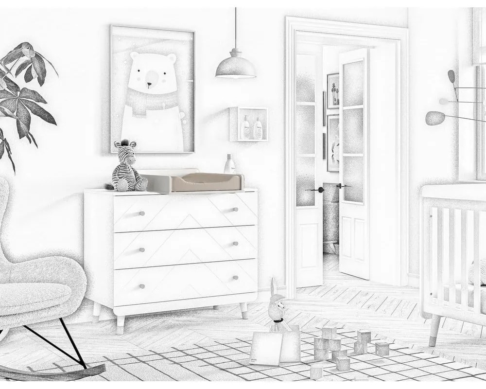 Fasciatoio (profondità adatta della cassettiera 57 cm) bianco Billy – Vipack