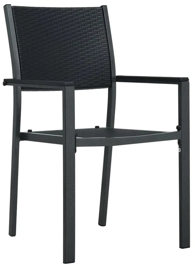 Set da pranzo da giardino 9 pz nero