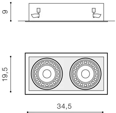Azzardo AZ2875 - Lampada da incasso NOVA 2xGU10-ES111/50W/230V