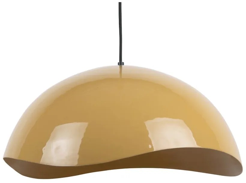 Lampada a sospensione color senape con paralume in metallo ø 50 cm Waved - Leitmotiv