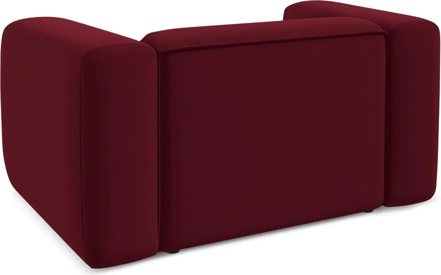 Poltrona burgundy con rivestimento in velluto Ekahi – Makamii