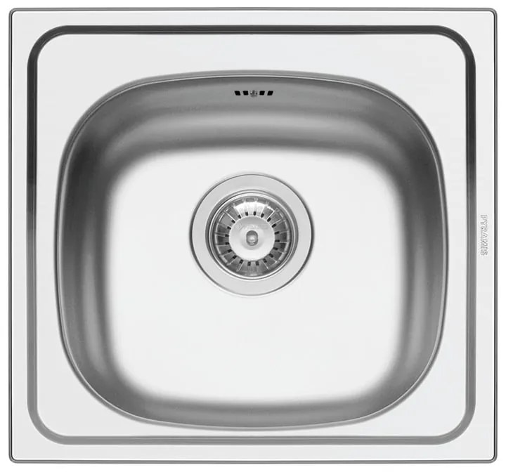 Lavello integrato 1 vasca in inox argento DELINIA Neva L 44 x L 47 cm