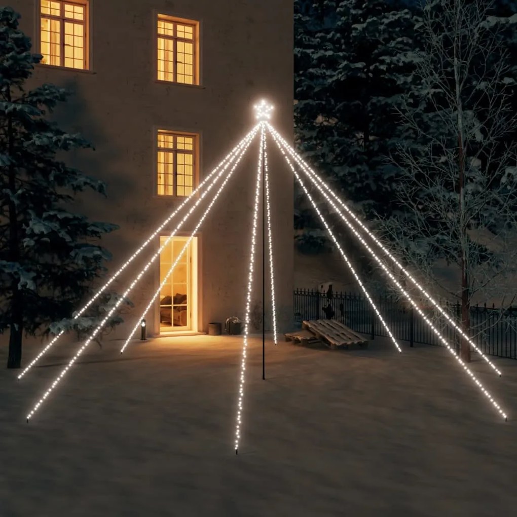 Luci Albero Di Natale Interni Esterni 800 Led Bianco Freddo 5 M /