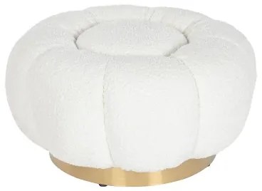 Poggiapiedi Home ESPRIT Bianco Poliestere Metallo 65 x 65 x 35 cm