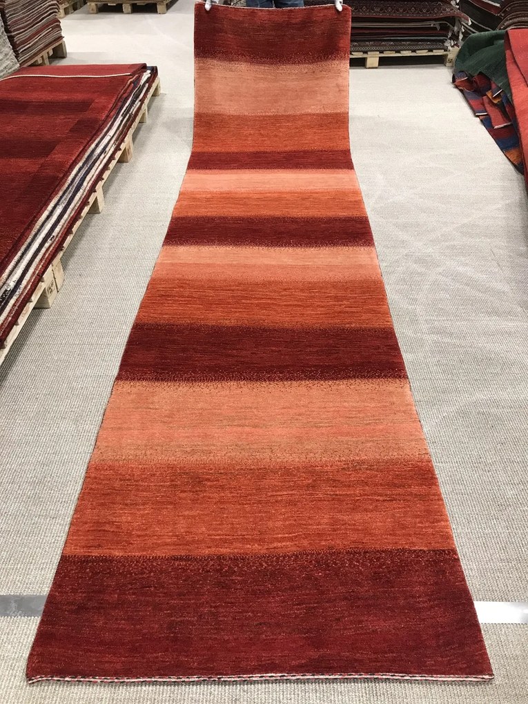 Loribaft Tappeto 90 x 390 Rosso (Iran) Annodato A Mano