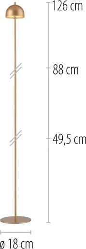 Schöner Wohnen 19245-12 - Lampada da terra LED dimmerabile BELLIS LED/2,5W/5V IP54 dorata