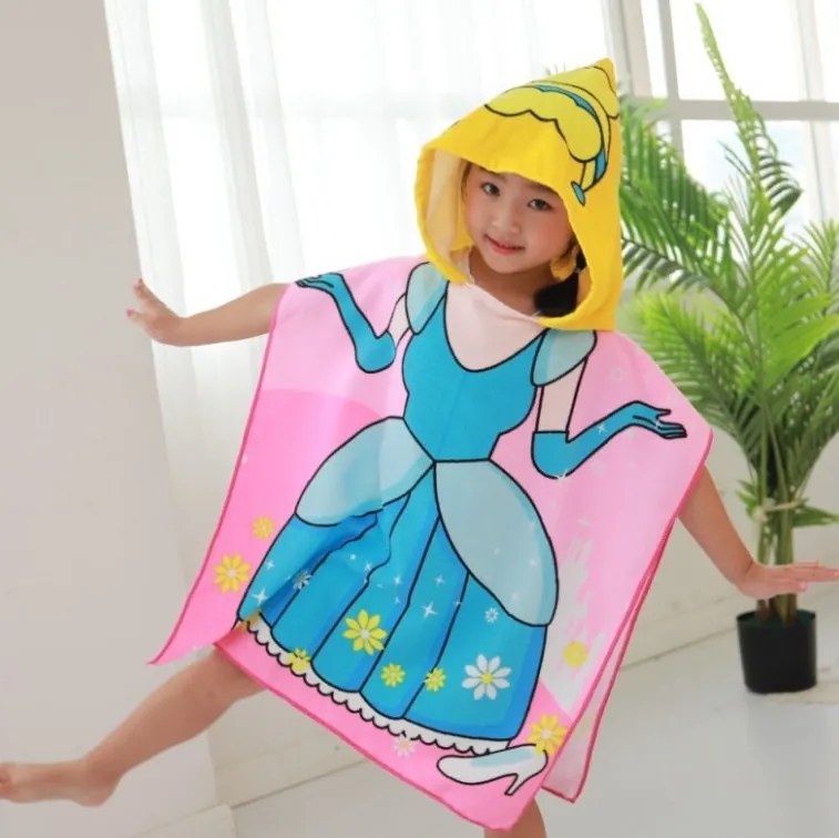 Poncho da spiaggia per bambini con principessa