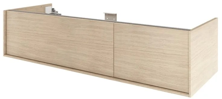 Mobile da bagno sospeso sotto lavabo L 135 x H 32 x P 48 cm rovere satinato, 2 cassetti SENSEA Neo Frame