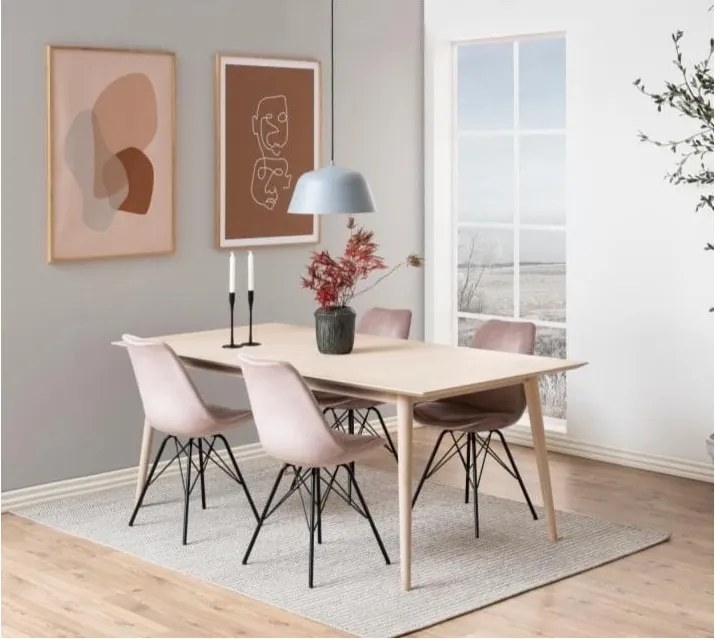 Sedia da pranzo rosa e nera Eris - Actona