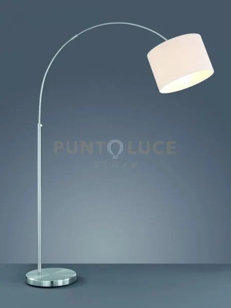 Hotel lampada da terra arco paralume bianco h 215cm 1 luce attacco e27