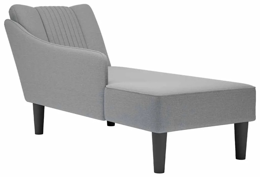 Sdraio Con Bracciolo Destro İn Tessuto Grigio Chiaro /
