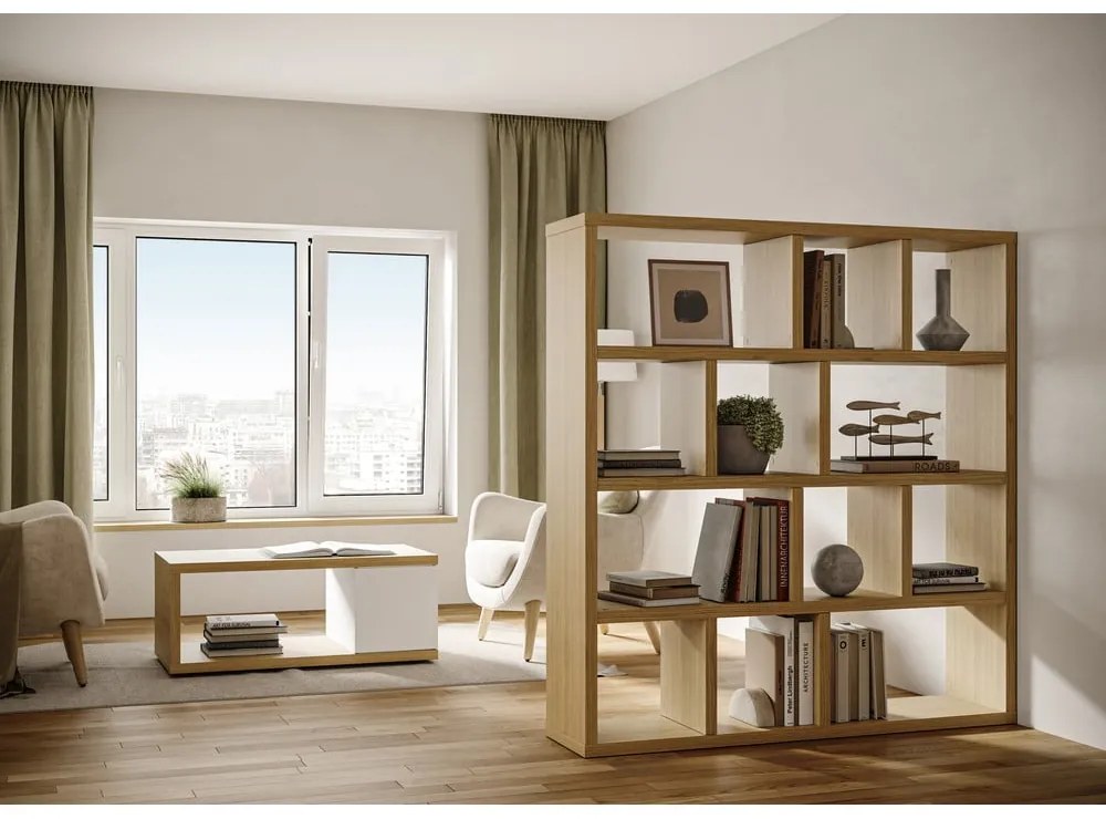 Libreria color legno effetto rovere 150x159 cm Berlin - TemaHome