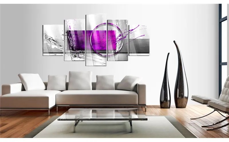 Quadri su vetro acrilico  Purple Expression [Glass]  Colore Grigio, Dimensioni e Misure 100x50