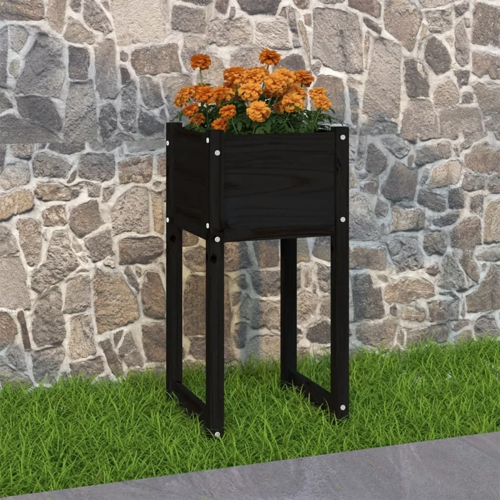 Fioriera Bianca 40x40x81 Cm İn Legno Massello Di Pino /