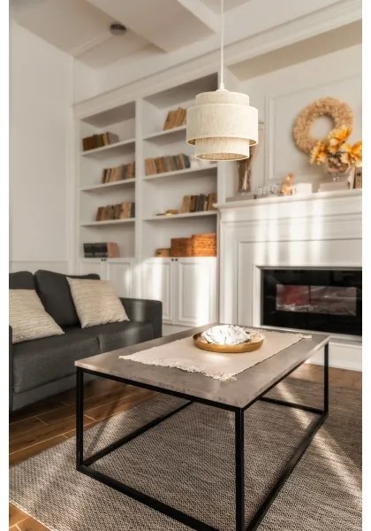 Lampadario a cavo BOHO 1xE27/60W/230V Ø 20 cm bianco