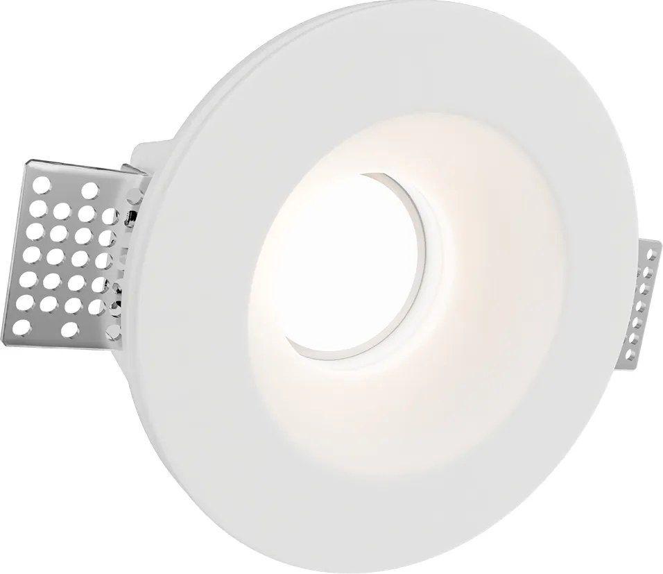 Portafaretto Rotondo Ø130x45mm GU10 in Gesso Pitturabile