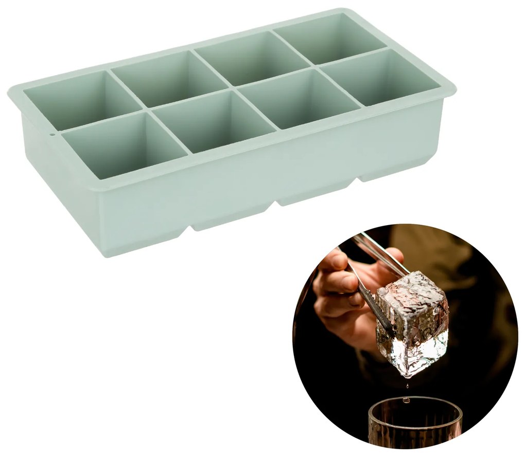 Stampo ghiaccio in silicone 8 cubi grandi