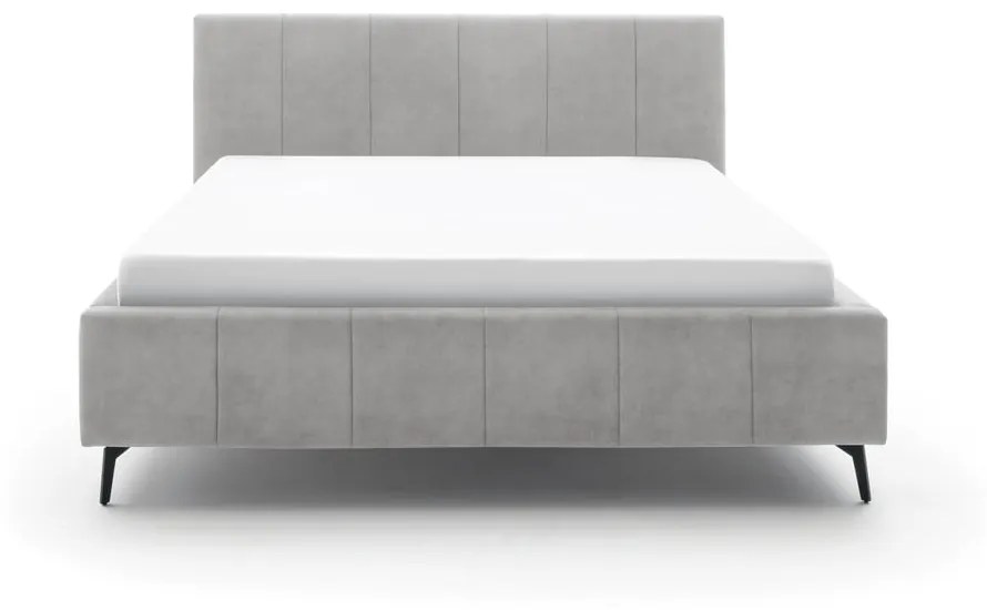 Letto matrimoniale imbottito grigio chiaro con contenitore con griglia 180x200 cm Lizzano - Meise Möbel