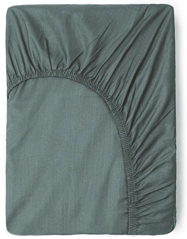 Lenzuolo in cotone elasticizzato verde-grigio 160x200 cm - Good Morning