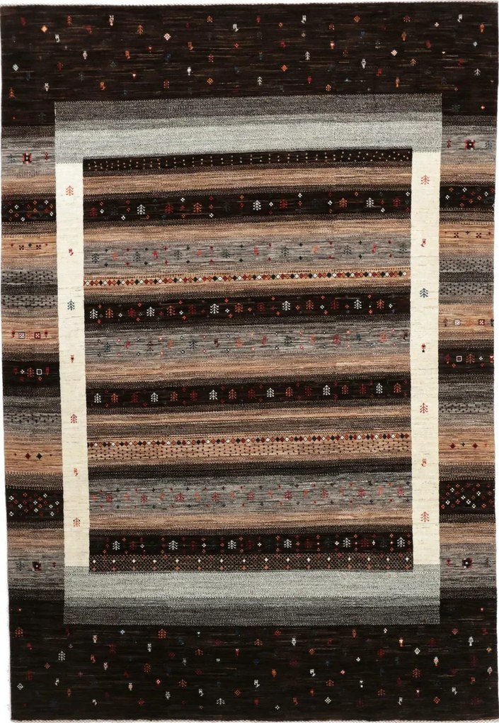 Loribaft Tappeto 220 x 320 Grigio (Iran) Annodato A Mano