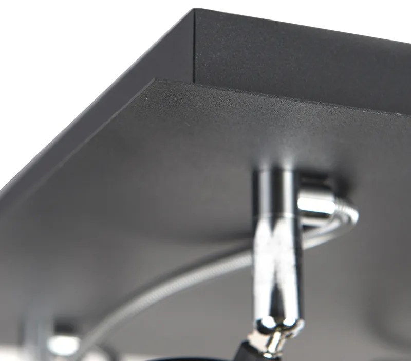 Faretto di design nero 4 luci orientabile - Nox