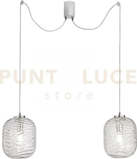 Lampadario a sospensione nereide trasparente 2 luci attacco e27 20,...
