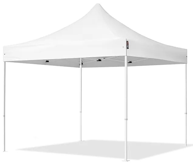 TOOLPORT 3x3m gazebo pieghevole con laterali (finestre), ECONOMY acciaio, bianco - (581829)