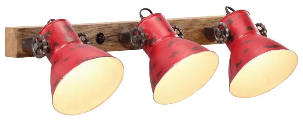 Lampada A Parete 25 W Rosso Anticato 65x25 Cm E27 /