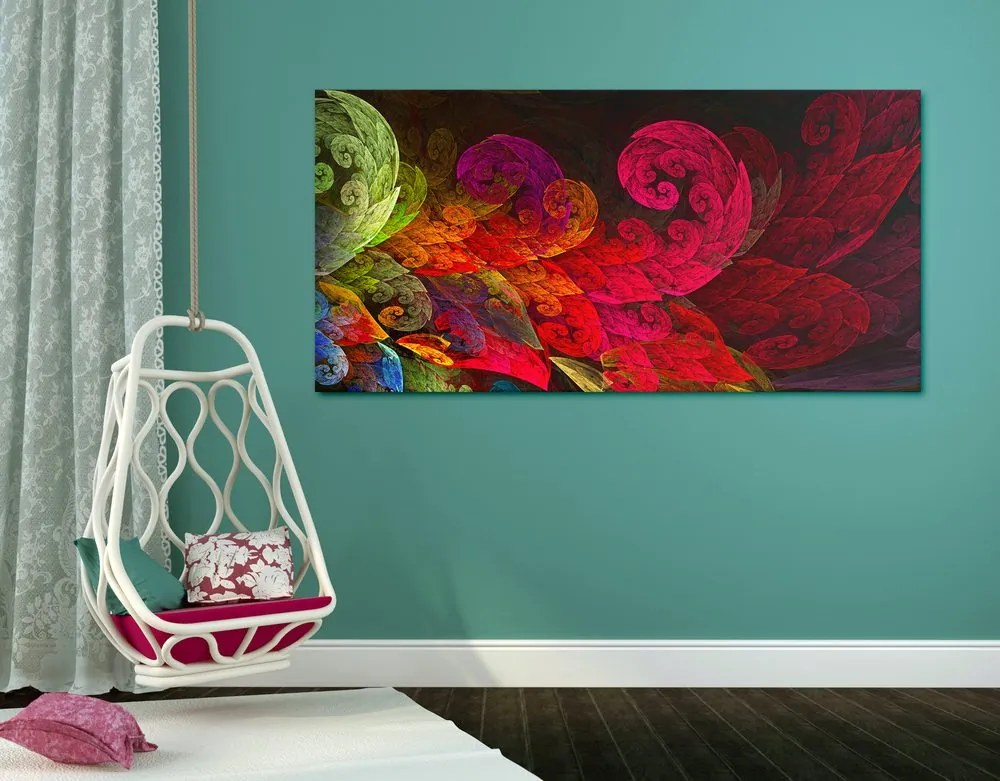 Quadro su tela – Foglie pastello astratte