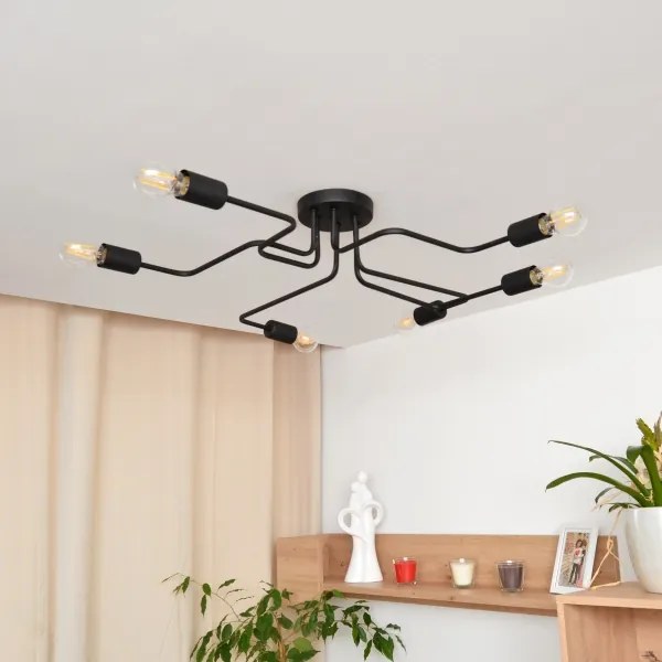 Lampadario a plafone LED TUBE 6xE27/15W/230V