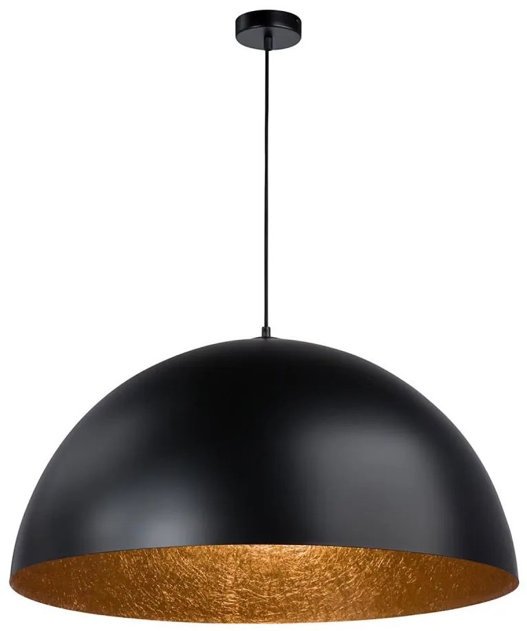 Lampadario a sospensione con filo SFERA 1xE27/60W/230V diametro 35 cm nero/rame