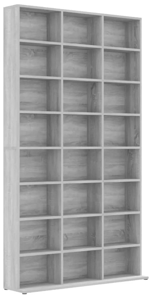 Mobile porta cd grigio sonoma 102x23x177,5 cm legno multistrato