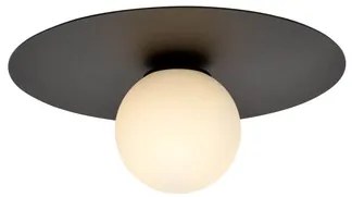 Lampada da soffitto Solar Nera con sfera satinata E14