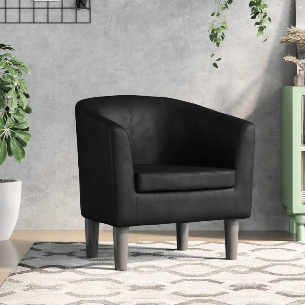 Poltrona Cabriolet Nera İn Similpelle /